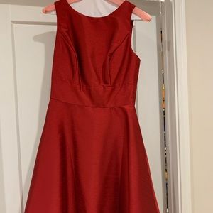 Alfred Sung back bow bridesmaid dress in red